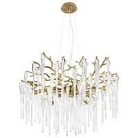 Люстра подвесная Waterfall 10350/760 AB LOFT IT прозрачная на 10 ламп, основание античное бронза в стиле современный флористика арт-деко ветви Люстра подвесная Waterfall 10350/760 AB LOFT IT прозрачная на 10 ламп, основание античное бронза в стиле современный флористика арт-деко ветви